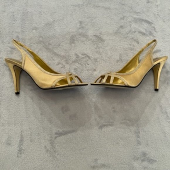 Valenti Franco Women's High Heels Sequin 10 Gold - Picture 9 of 16